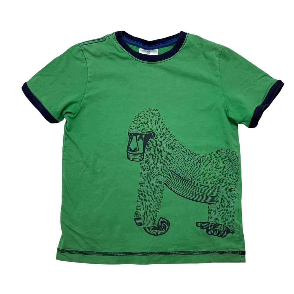 HANNA ANDERSSON Green Blue Gorilla Short Sleeve Tee Size 8 130 Kids *READ*